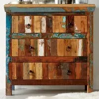 Camea 4 Drawer Chest of Drawers - Brown, Reclaimed Wood