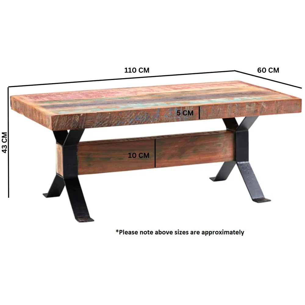 Camea Coffee Table - Brown, Reclaimed Wood