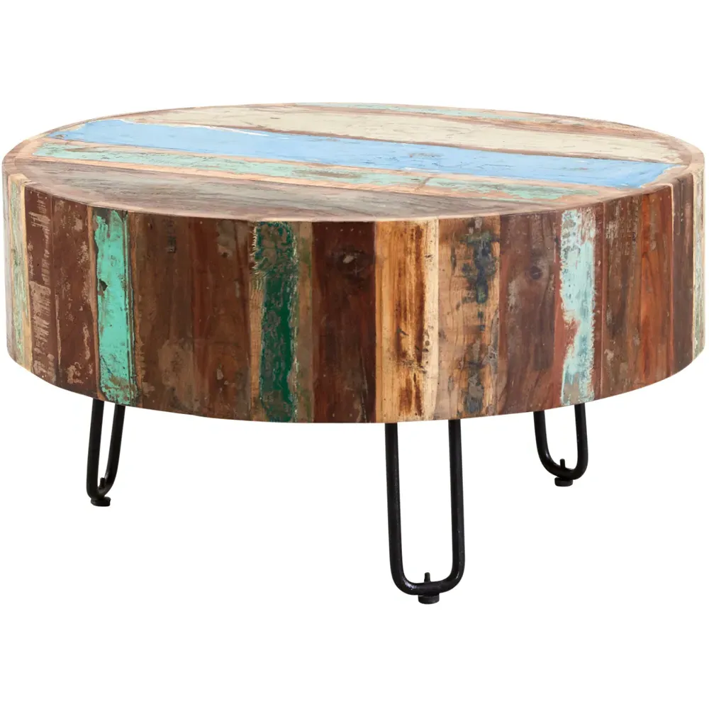 Camea Round Coffee Table - Brown, Reclaimed Wood