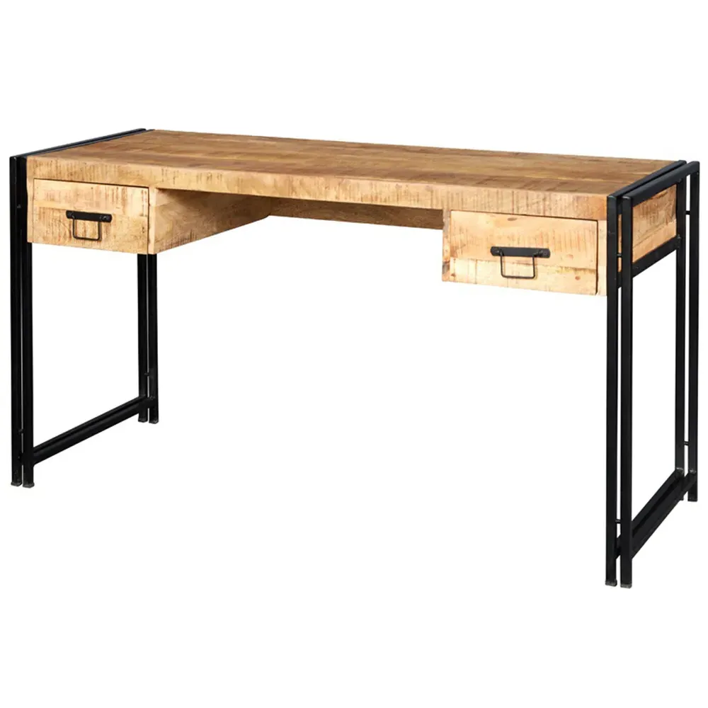 Carnaby 2 Drawer Desk - Brown, Wood