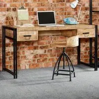 Carnaby 2 Drawer Desk - Brown, Wood