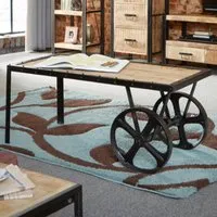 Carnaby Cart Coffee Table - Brown, Reclaimed Wood