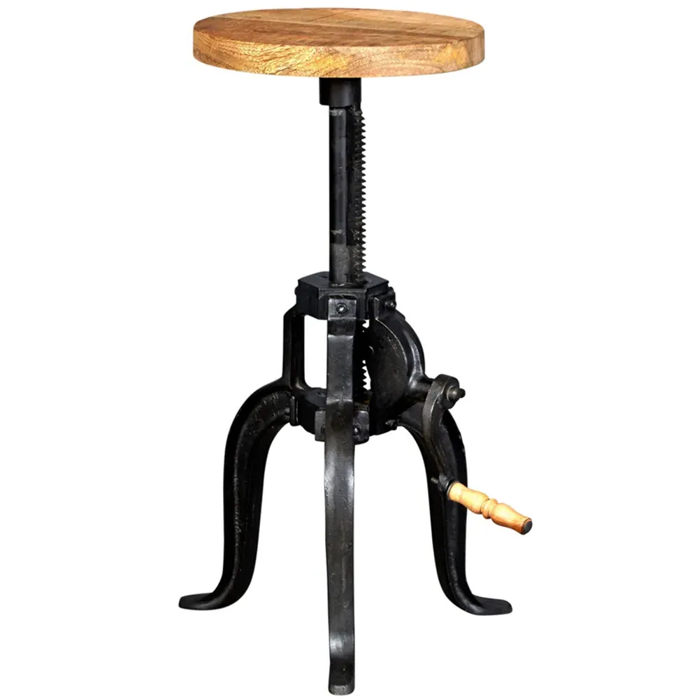 Carnaby Crank Table with Adjustable Height - Brown, Wood