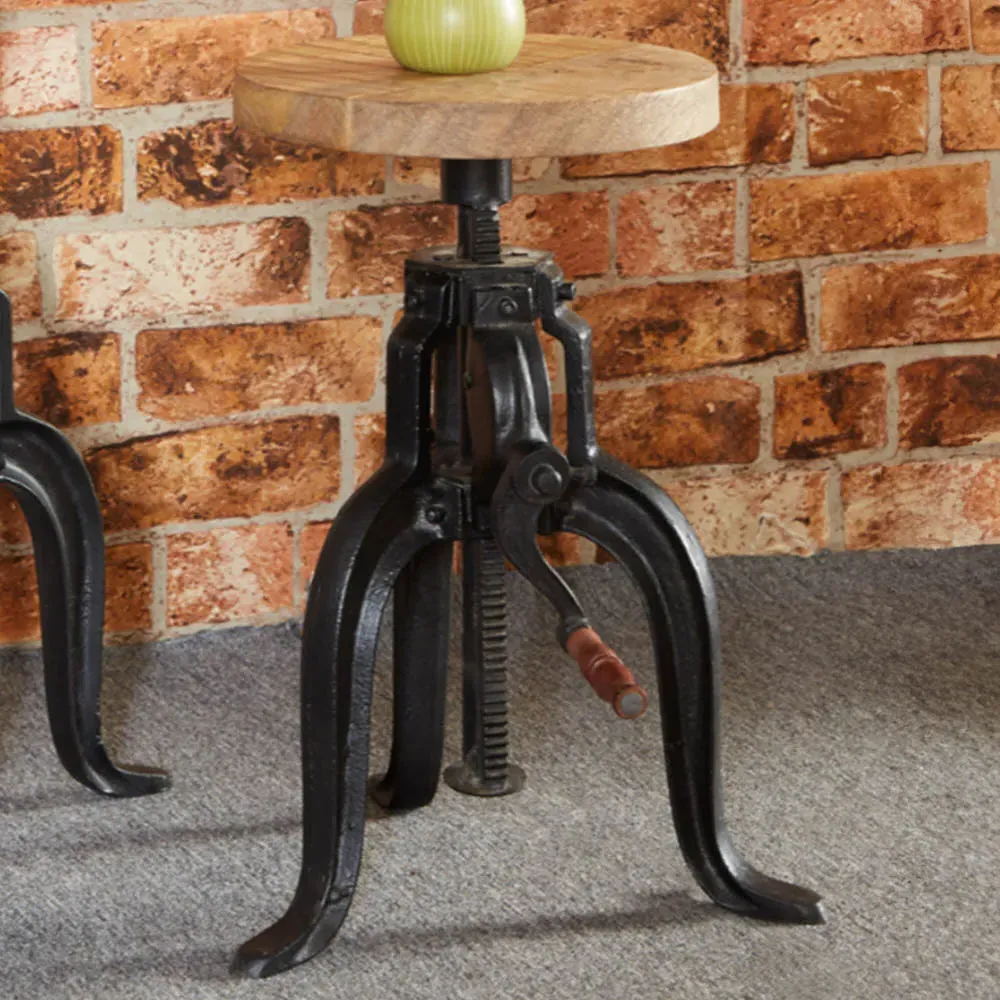 Carnaby Crank Table with Adjustable Height - Brown, Wood