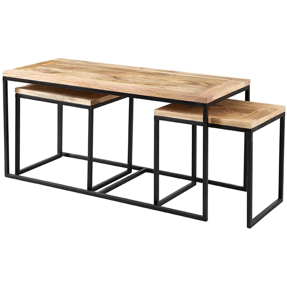 Carnaby John Long Coffee Table - Brown, Reclaimed Wood