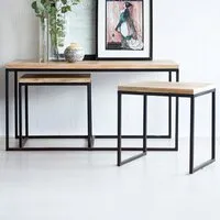 Carnaby John Long Coffee Table - Brown, Reclaimed Wood