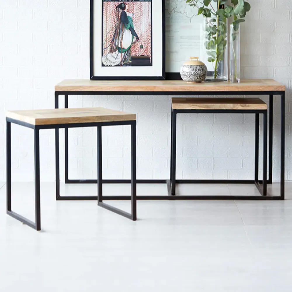 Carnaby John Long Coffee Table - Brown, Reclaimed Wood