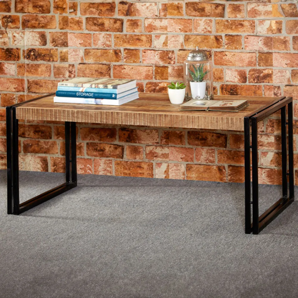 Carnaby Large Coffee Table - Brown, Reclaimed Wood