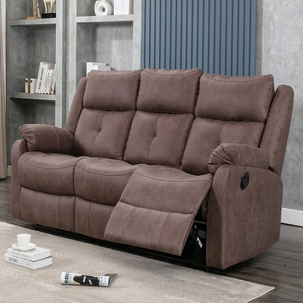 Casey 3-Seater Recliner Sofa - Brown