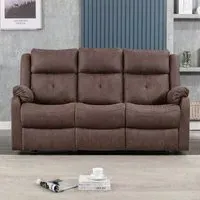 Casey 3-Seater Recliner Sofa - Brown