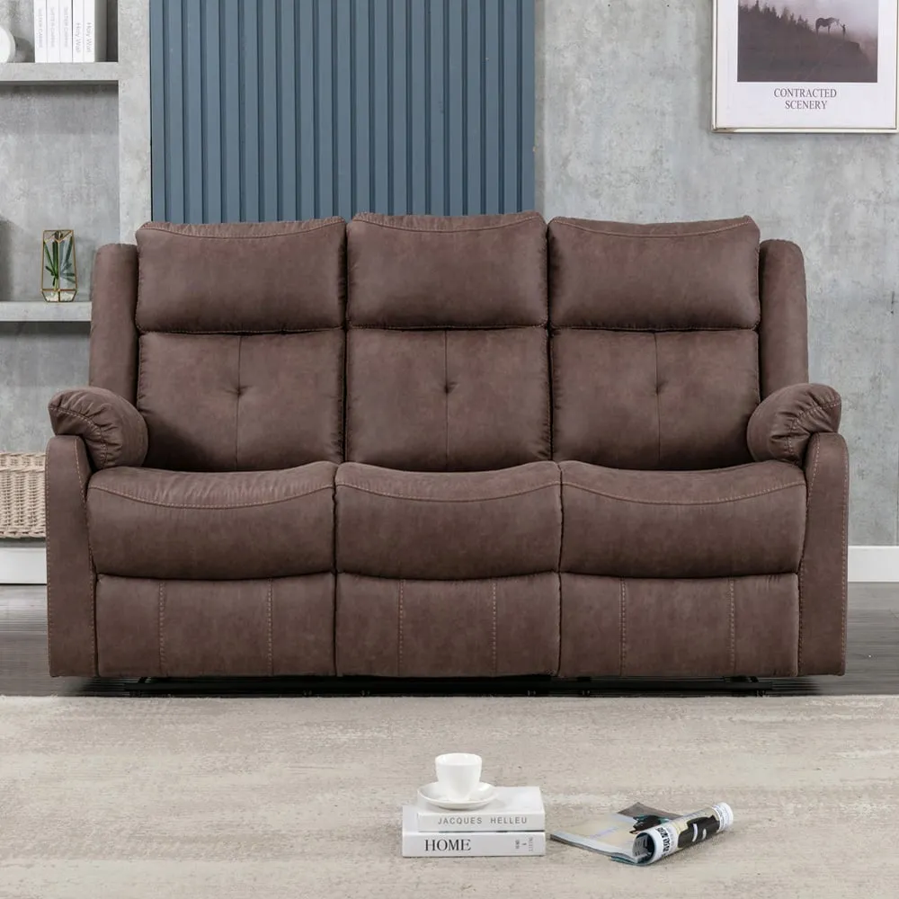 Casey 3-Seater Recliner Sofa - Brown