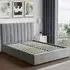 Corwin Double Ottoman Bed with Storage - Grey, Velvet