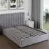 Corwin King Size Ottoman Bed with Storage - Grey, Velvet