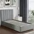 Corwin Single Ottoman Bed with Storage - Grey, Velvet