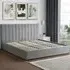 Corwin Super King Ottoman Bed with Storage - Grey, Velvet