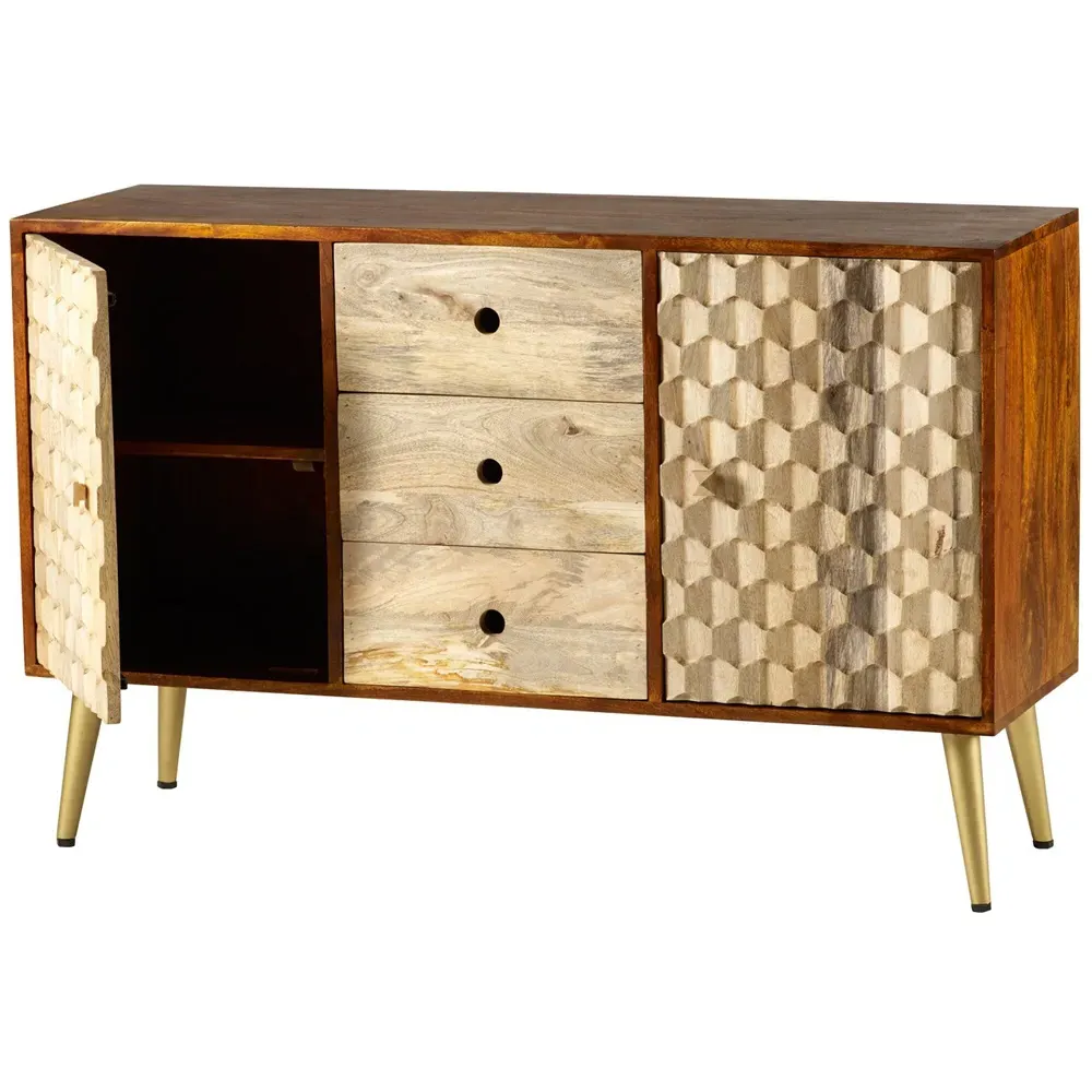 Cotati 2 Door 3 Drawer Large Sideboard - Brown