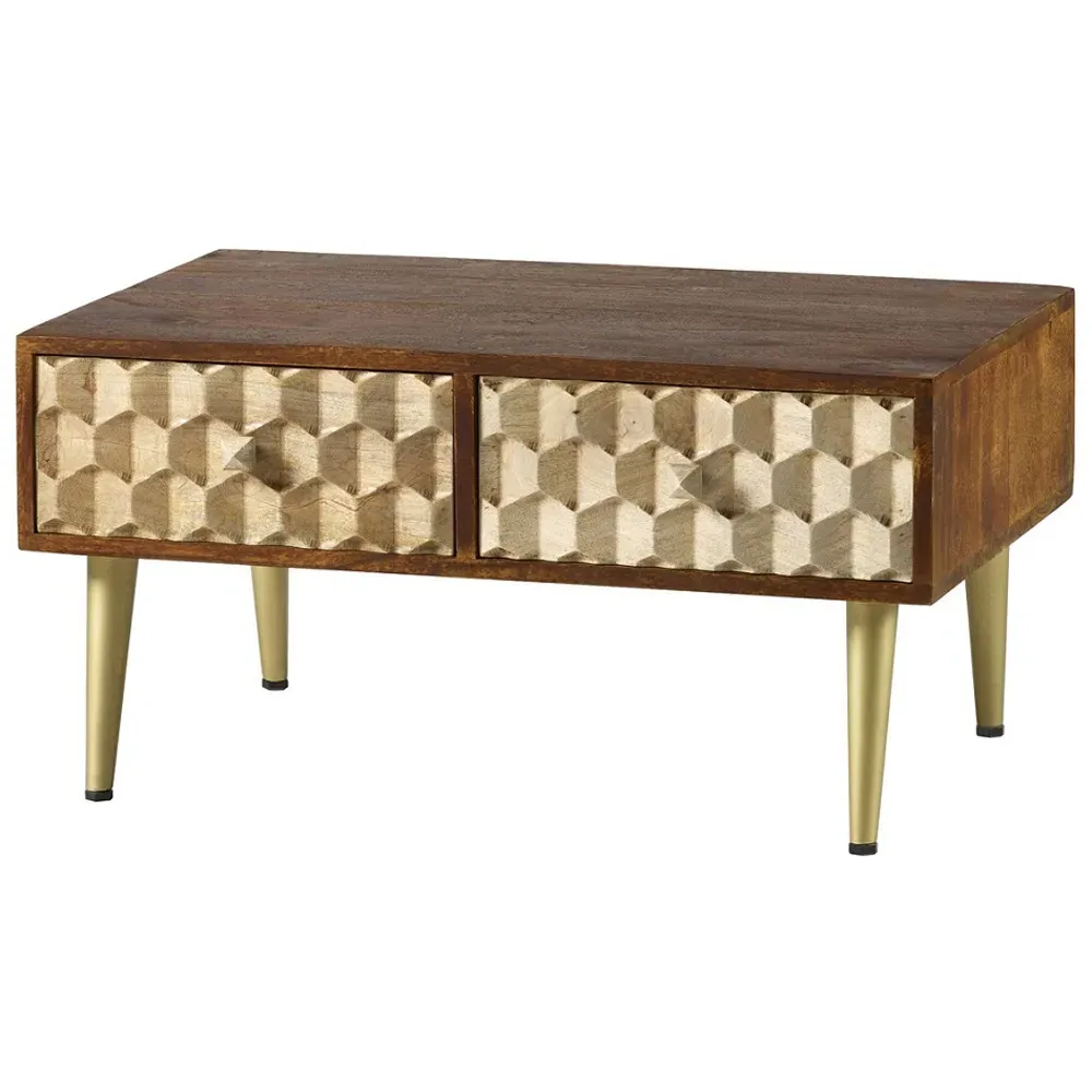 Cotati 2 Drawer Coffee Table - Brown