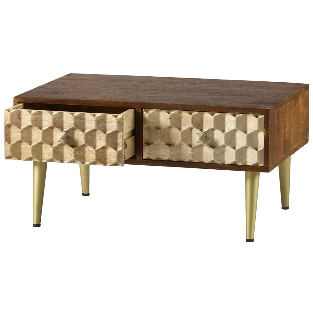 Cotati 2 Drawer Coffee Table - Brown