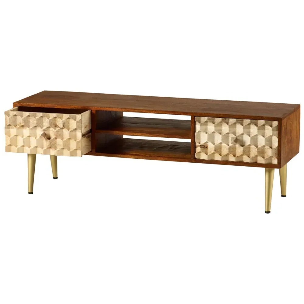 Cotati 2 Drawer TV Unit - Brown