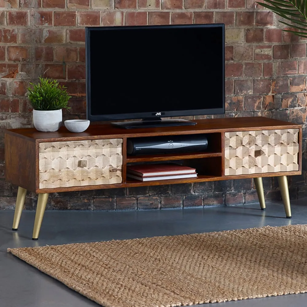 Cotati 2 Drawer TV Unit - Brown