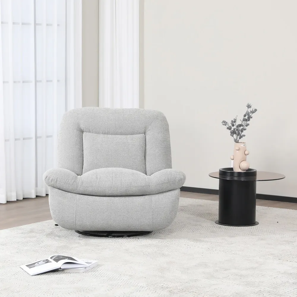 Ebba Recliner Chair with Swivel - Light Grey