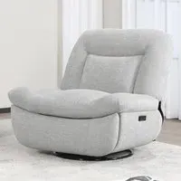 Ebba Recliner Chair with Swivel - Light Grey