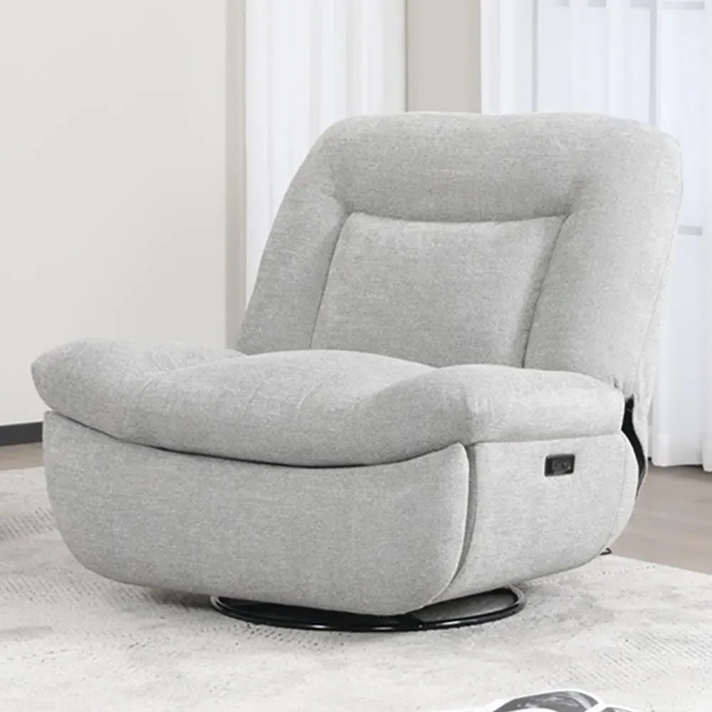Ebba Recliner Chair with Swivel - Light Grey