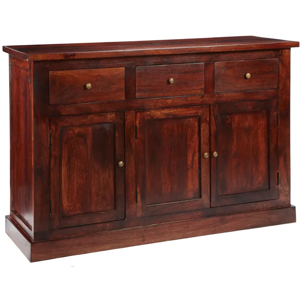 Esma 3 Door 3 Drawer Large Sideboard - Dark Mango