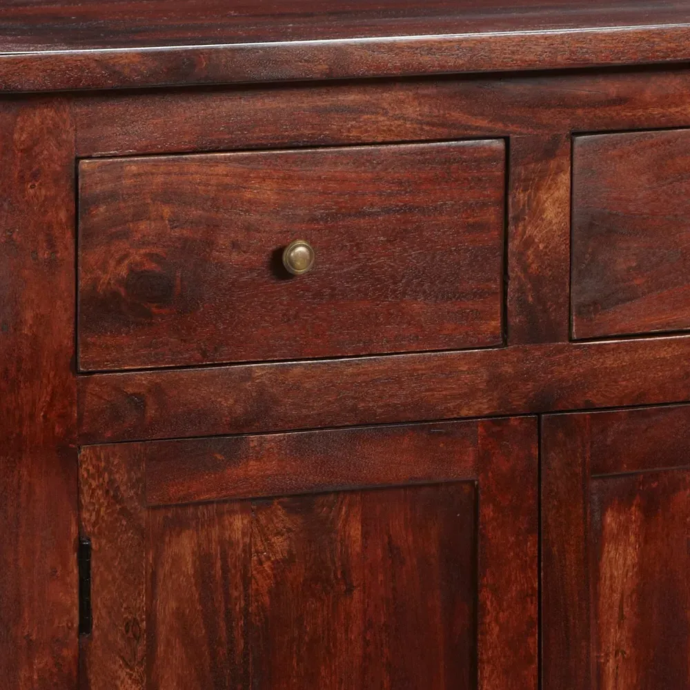 Esma 3 Door 3 Drawer Large Sideboard - Dark Mango