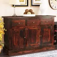 Esma 3 Door 3 Drawer Large Sideboard - Dark Mango
