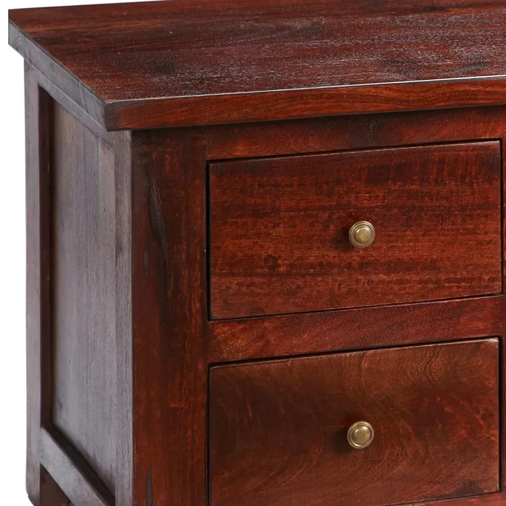 Esma 4 Drawer TV Unit - Brown, Mango Wood