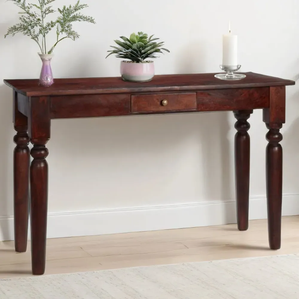 Esma Single Drawer Console Table - Brown, Mango Wood