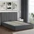 Evelynne King Size Ottoman Bed with Storage - Dark Grey, Linen