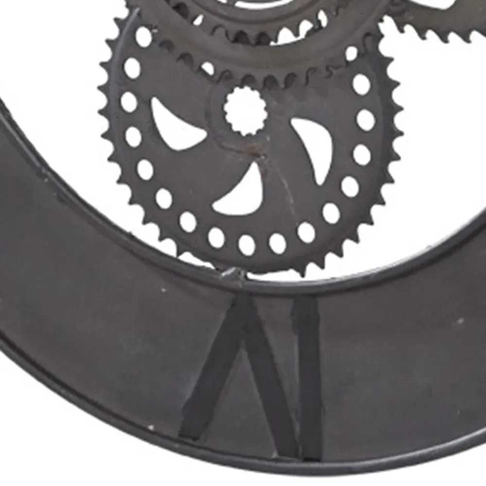 Factory Round Large Wall Clock 60cm - Brown, Metal