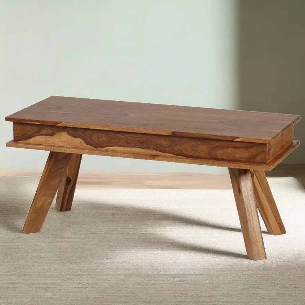 Hana 2-Seater Dining Bench - Brown, Sheesham