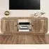 Hudson 2 Door 2 Shelf Carved Mango Wood TV Unit - Brown