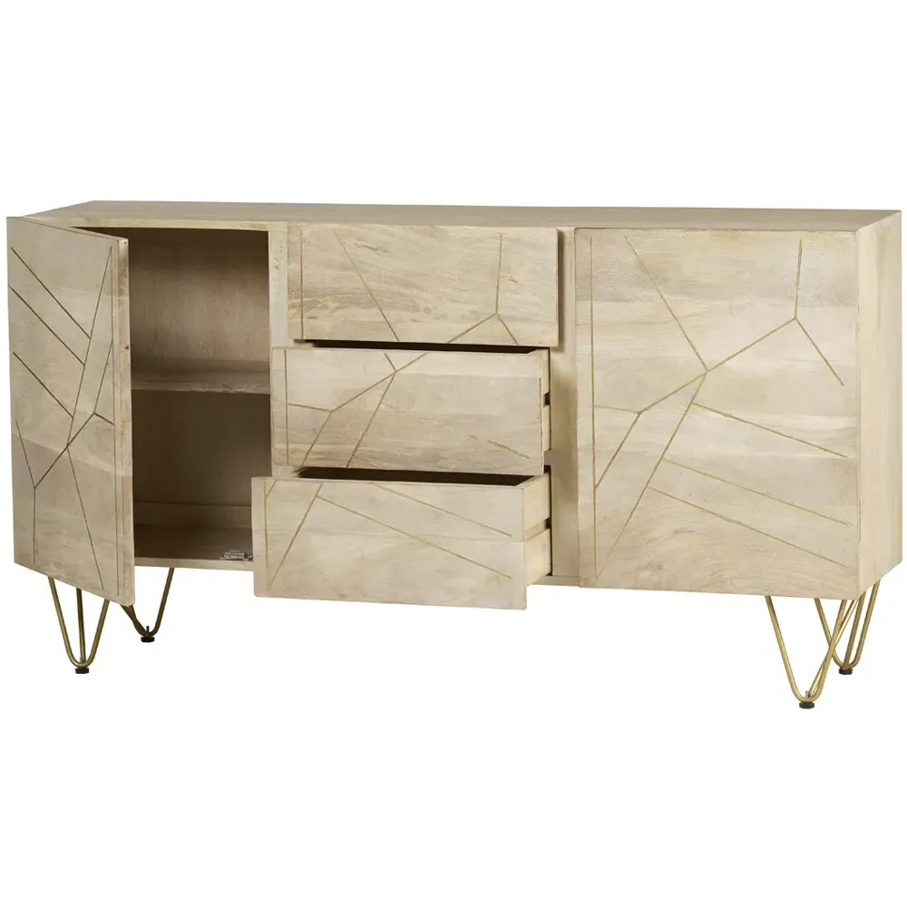 Huyen 2 Door 3 Drawer Extra Large Sideboard - Brown, Wood