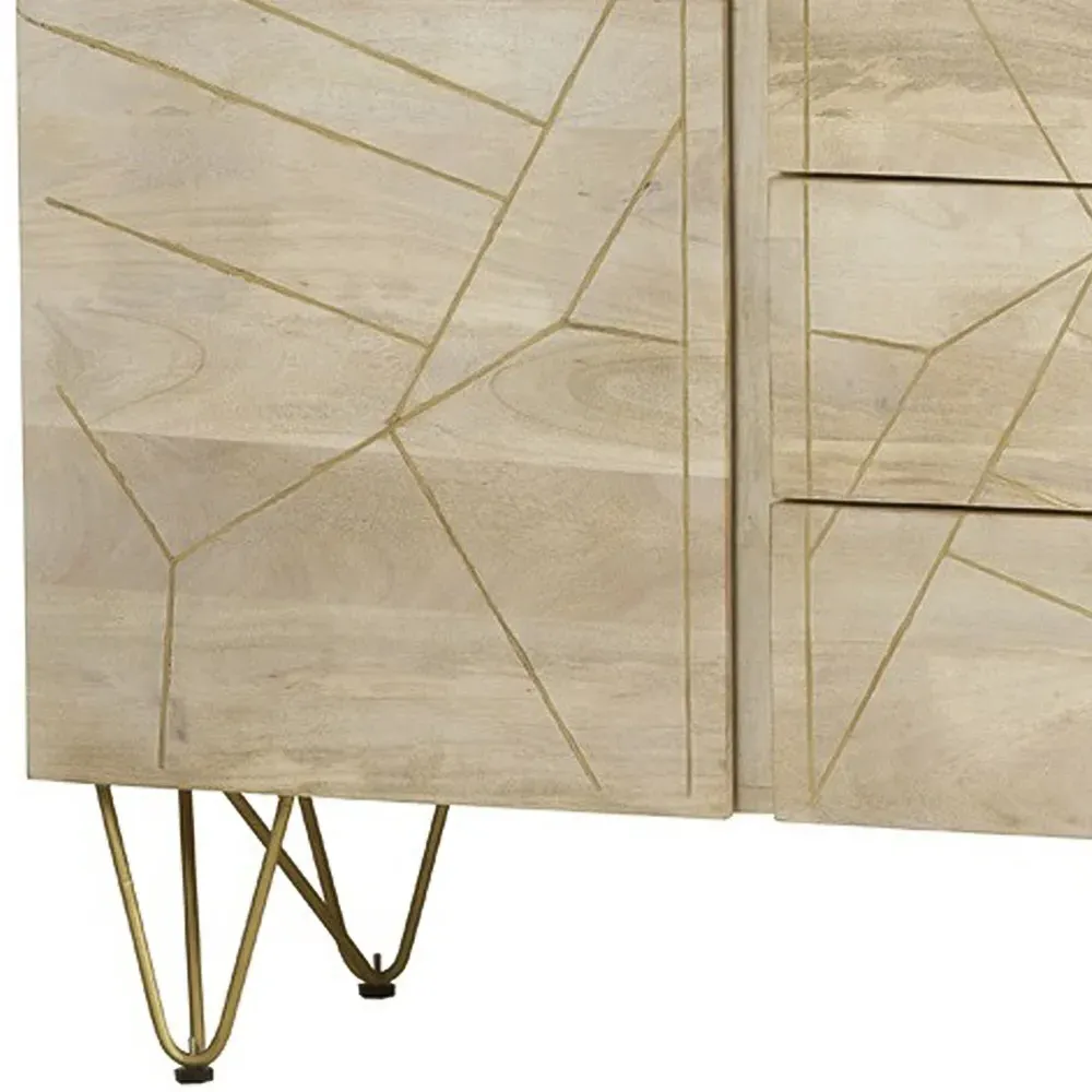 Huyen 2 Door 3 Drawer Extra Large Sideboard - Brown, Wood