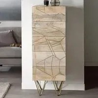 Huyen 5 Drawer Tall Chest of Drawers - Light Gold, Wood