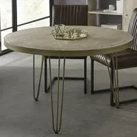 Huyen 6-Seater Round Dining Table - Light Gold, Wood