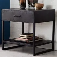 Kair Single Shelf Side Table - Brown, Iron