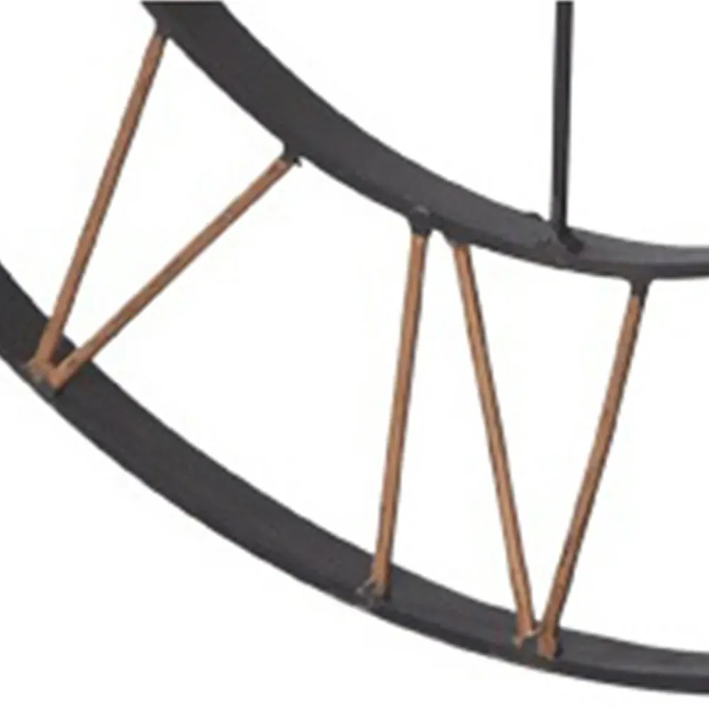 Lincoln Round Wall Clock 60cm - Brown, Metal