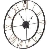 Lincoln Round Wall Clock 60cm - Brown, Metal