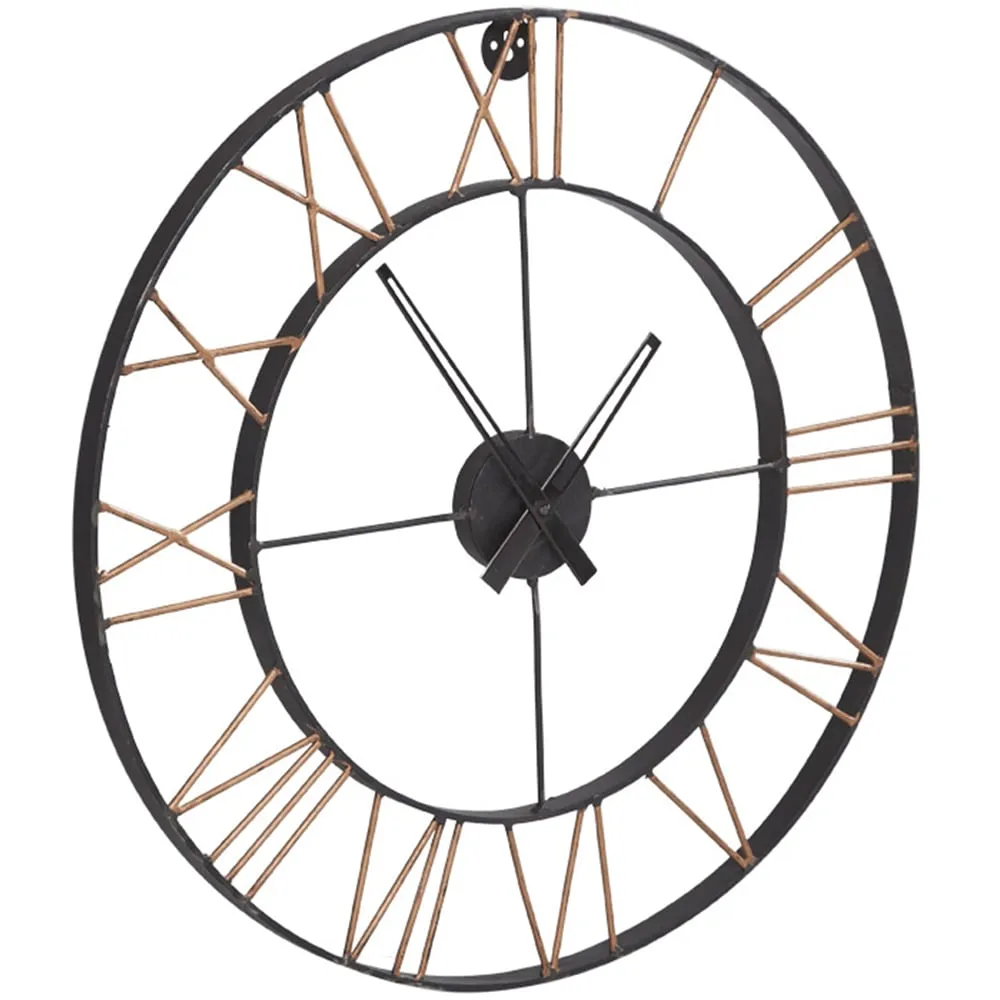 Lincoln Round Wall Clock 60cm - Brown, Metal image