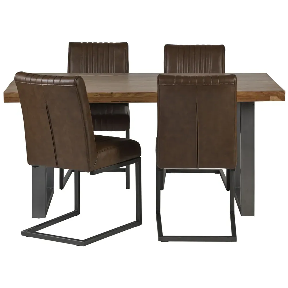 Malalia 4 Seater Dining Table - Brown, Wood