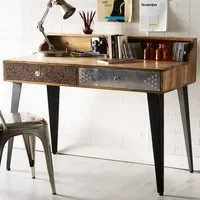 Monaco 2 Drawer Console Table - Brown, Metal