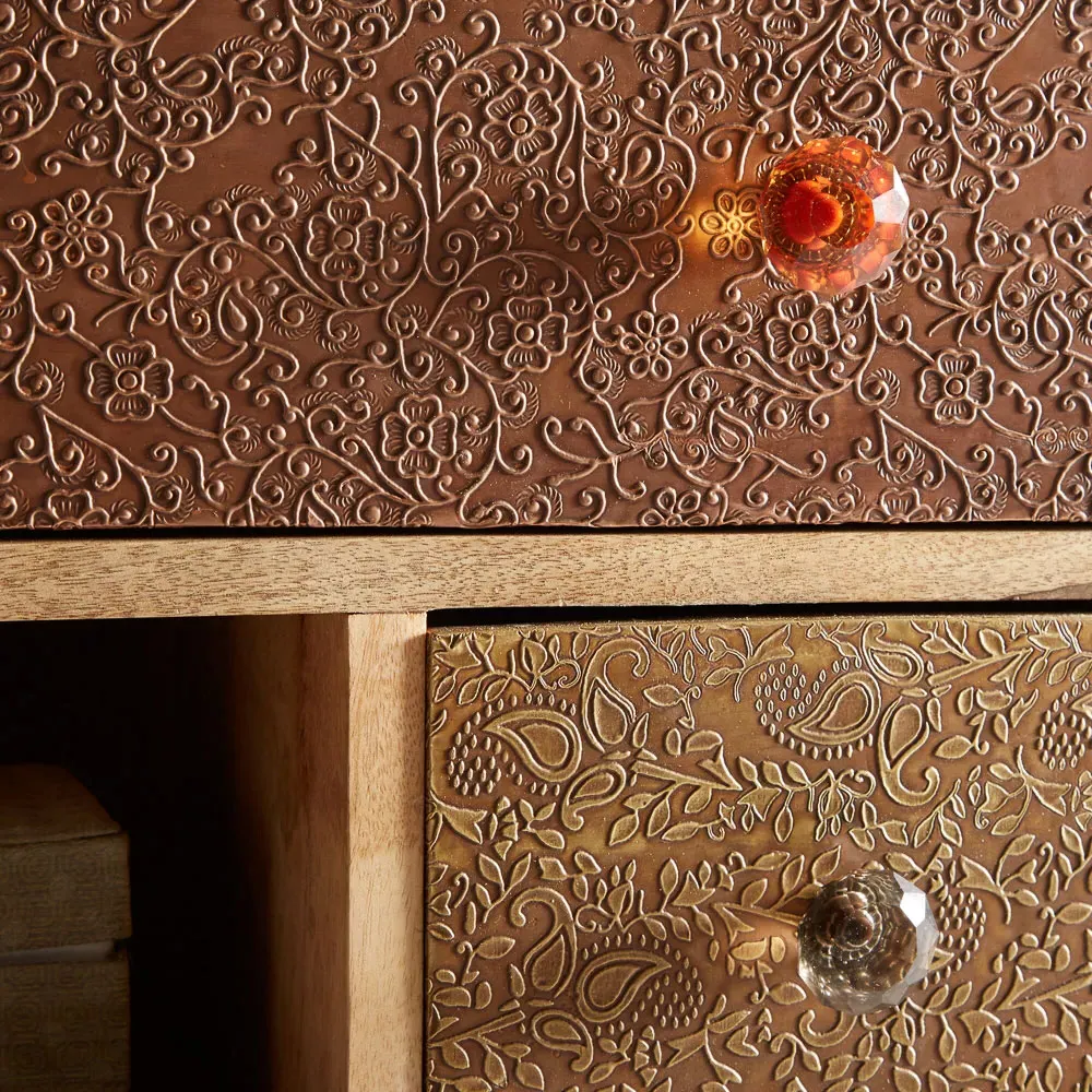 Monaco 3 Door 3 Drawer Large Sideboard - Brown, Metal