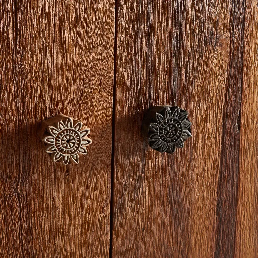 Monaco 3 Door 3 Drawer Large Sideboard - Brown, Metal