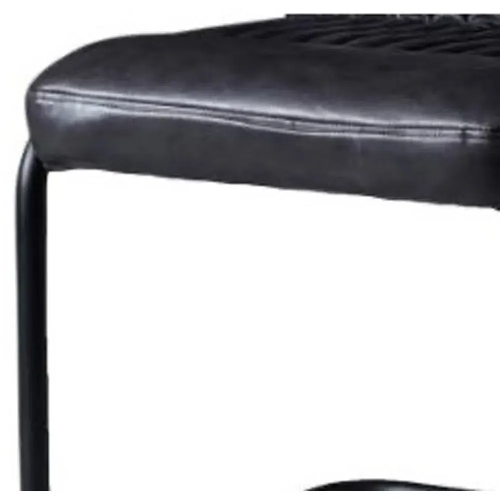 Napoli Set of 2 Dining Chairs - Dark Grey, PU Leather