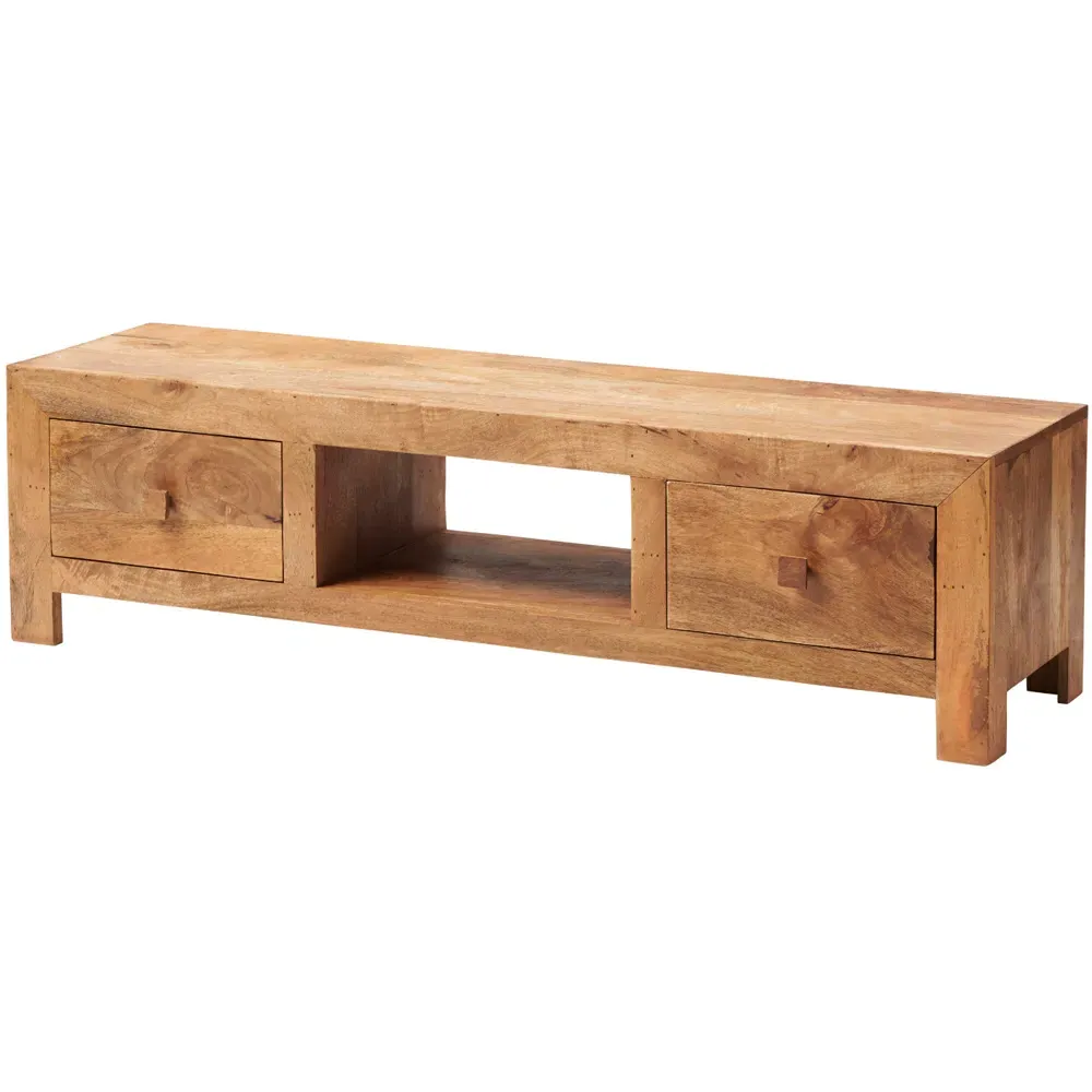Napoli Toko 2 Drawer Wide Screen TV Unit - Brown, Mango